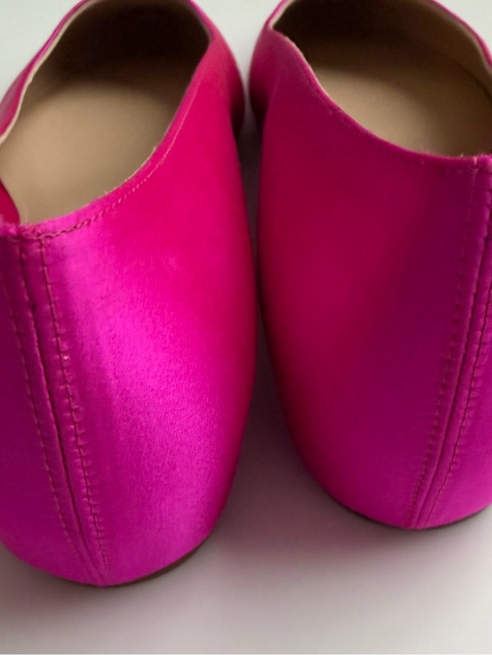 Stuart Weitzman Pointed Silk Flats in Bright Fuchsia - Size 8 - New - Picture 7 of 7